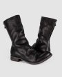 AAEB01 back zip tall boots - Jet Black For Sale