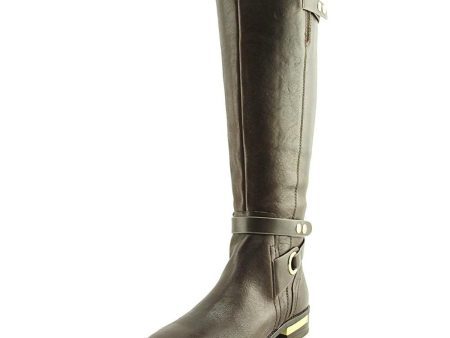 Vince Camuto Prini Round Toe Leather Knee High Boot, Coffee Grind Easy Rider New Vachetta (Women) on Sale