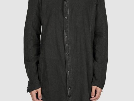 Elongated cotton shirt graphite Online Sale