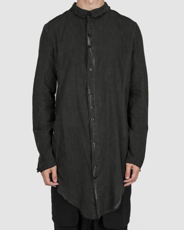 Elongated cotton shirt graphite Online Sale