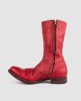 AAEB03 side zip tall boots - Chili Red on Sale